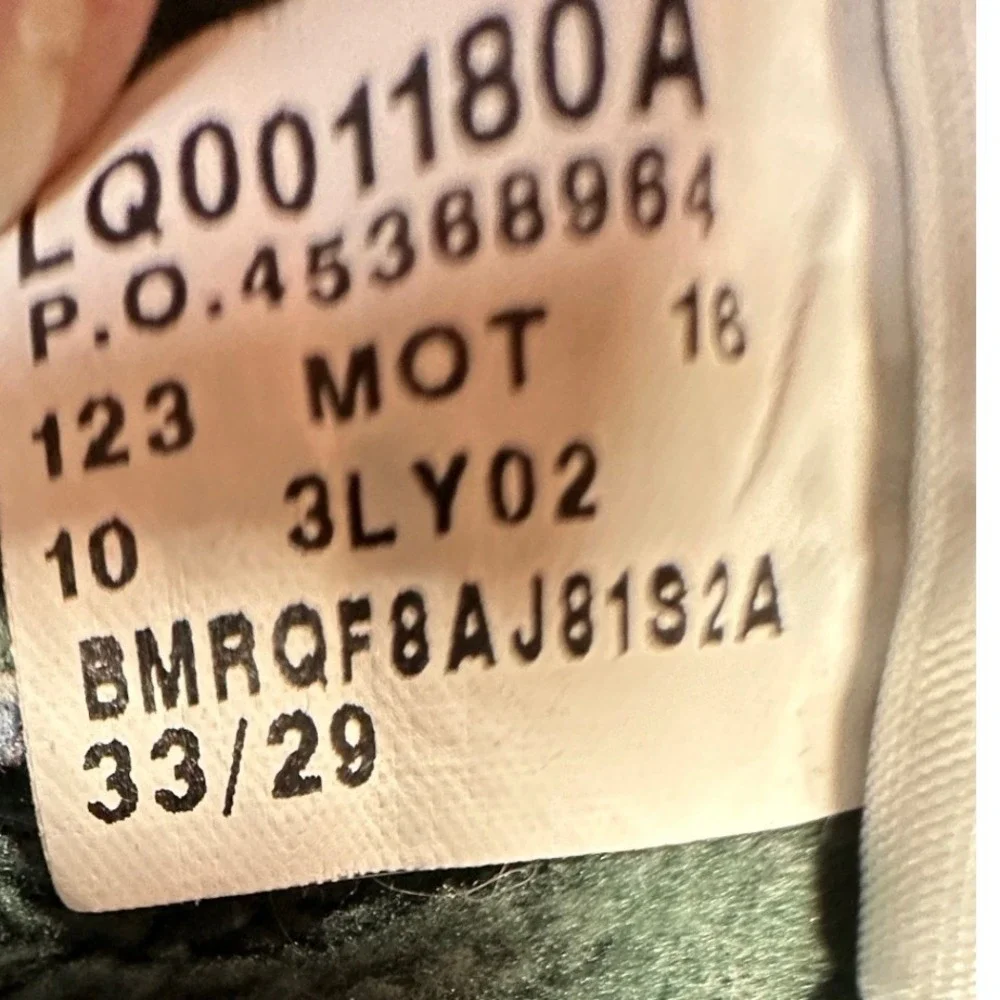 LL Bean Green Fleece Lined Jeans Mens 33x29 Blue‎ Classic Fit Denim Gorpcore